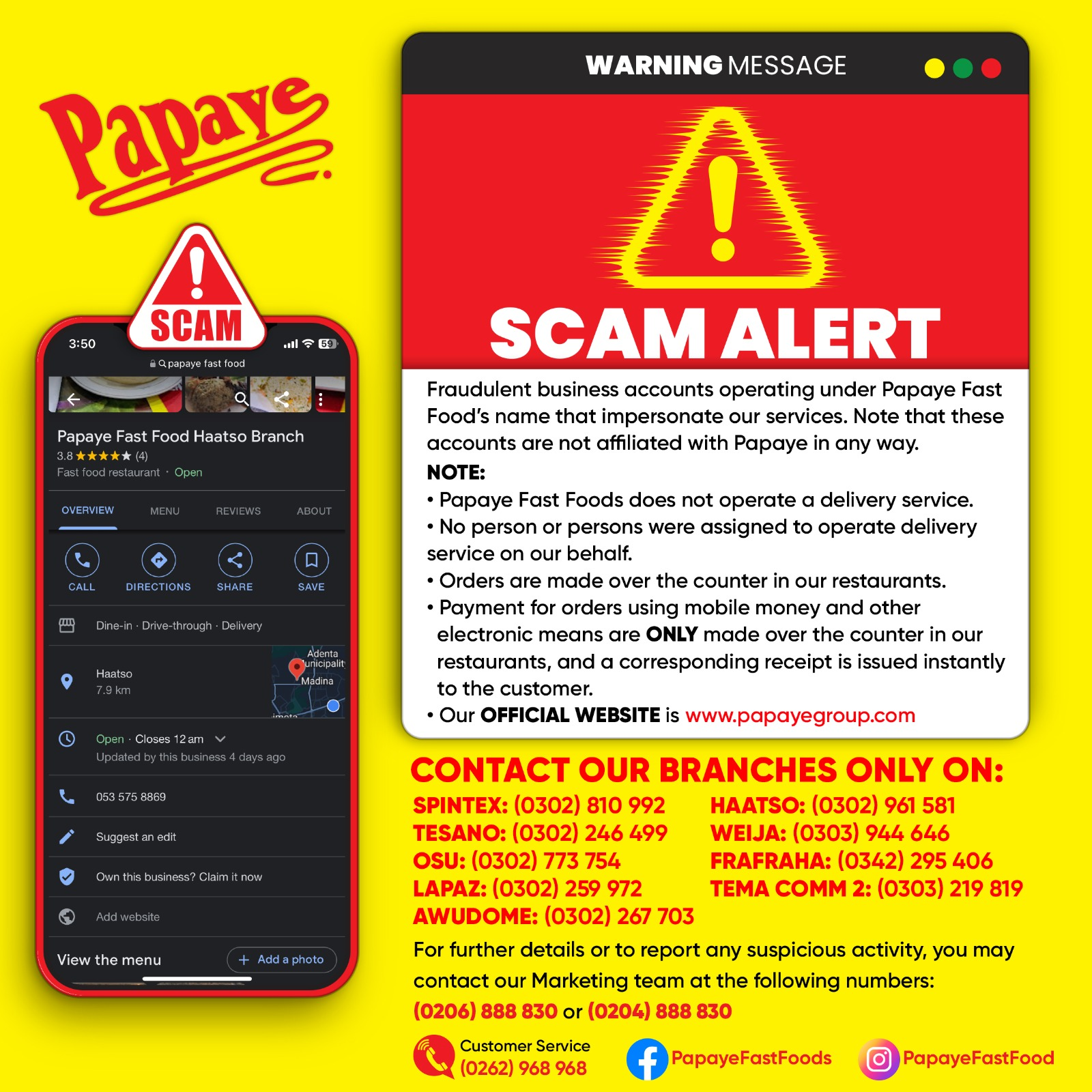 scam logo papaye fast food